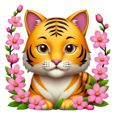 Chat et fleurs de cerisier  sticker