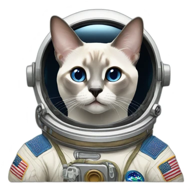 astronaut seal point siamese cat sticker