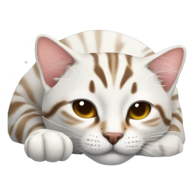 snow bengal cat sleeping sticker