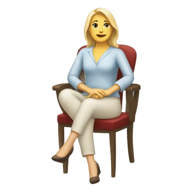 white woman sitting on a chair sticker