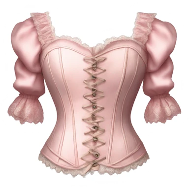 vintage rococo light pink corset with sleeves  sticker
