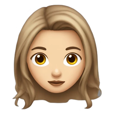 Girl with medium long brown hair with hazel eyes and piercing in fight nose flirting sticker