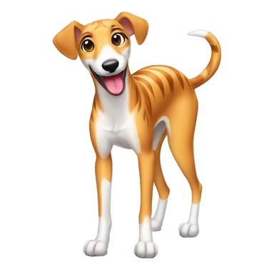 Fawn tiger greyhound with tongue out sticker