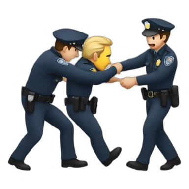 A policeman arresting a criminal  sticker