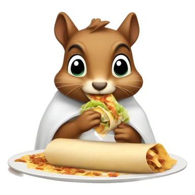 Squirrel devouring burrito sticker