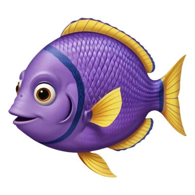 gurgle in finding nemo movie tall thin purple and yellow fish  sticker