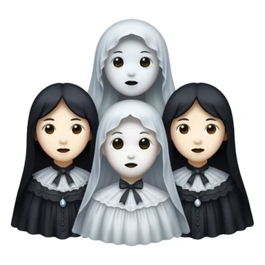 Three Victorian ghosts one Asian one white one black all beautiful  sticker