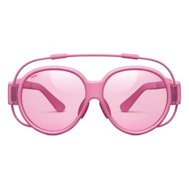 pink industrial safety glasses, minimalist design with transparent pink lenses, protective eyewear sticker