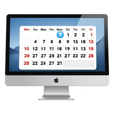 calendar and booking icons on iMac monitor sticker