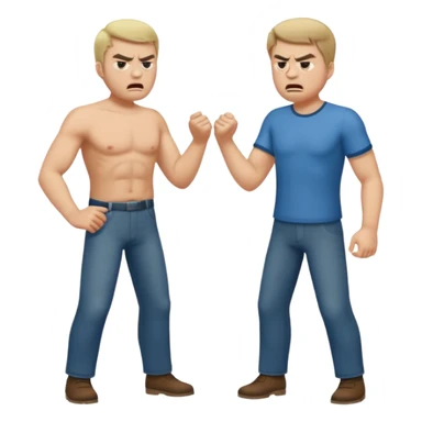 two men arguing full body sticker