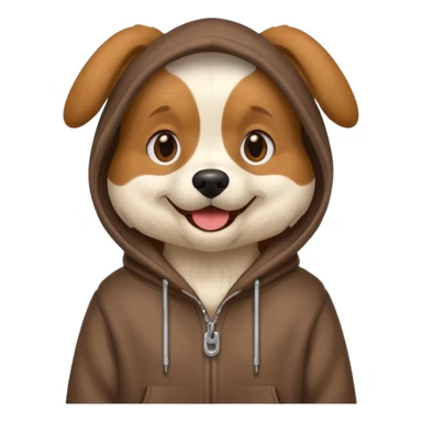 Dog wearing a hoodie sticker
