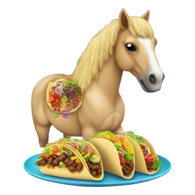 Horse eating tacos sticker