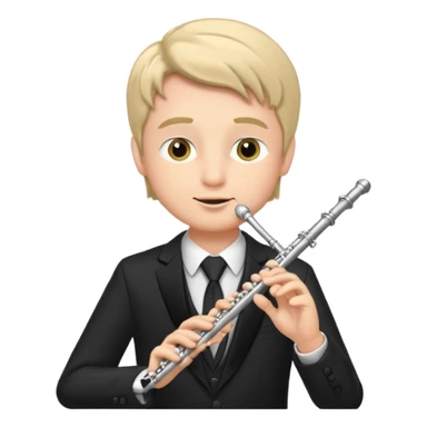 male flute player sticker