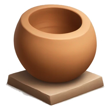 a ball of clay placed on the pottery wheel in preperation for throwing pottery on the wheel sticker