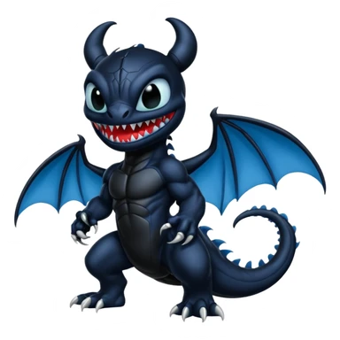 Venom-Toothless-Stitch-fusion, fu body sticker
