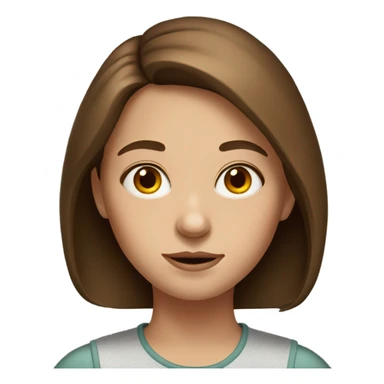 realistic portrait of brown-haired girl sticker