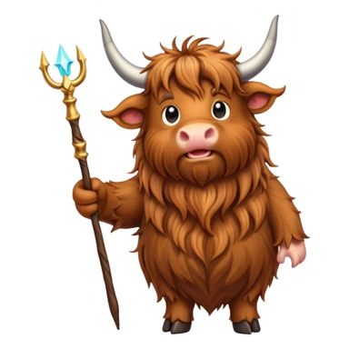 Highland cow with magic wand sticker