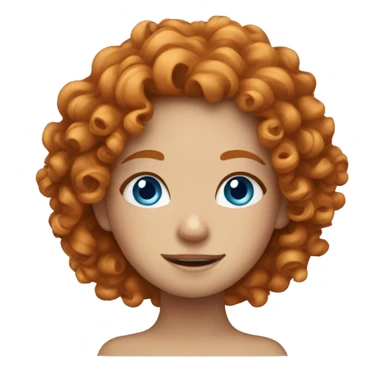 curly haired ginger girl with blue eyes sticker