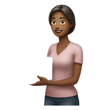 woman with gift box sticker