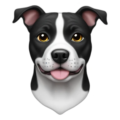black and white staffy dog sticker
