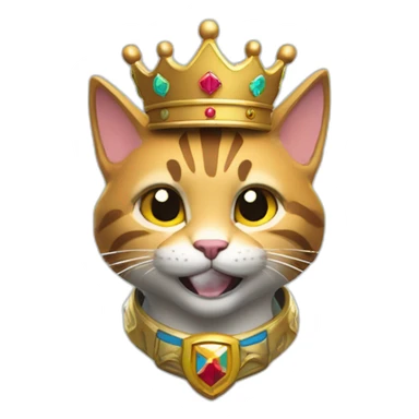 Un chat avec une couronne de victoire fortnite sticker