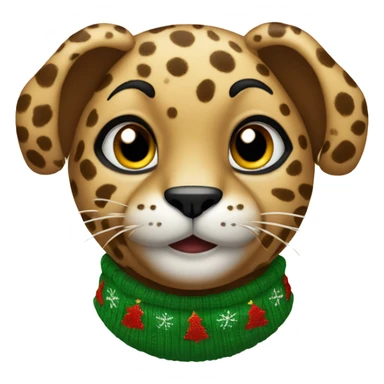 leapoard wearing a christmas sweater sticker