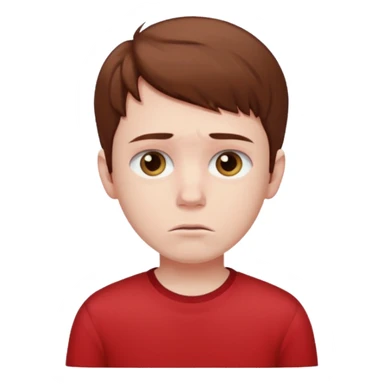 Sad boy with red shirt sticker