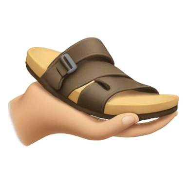 a hand throwing a sandal sticker