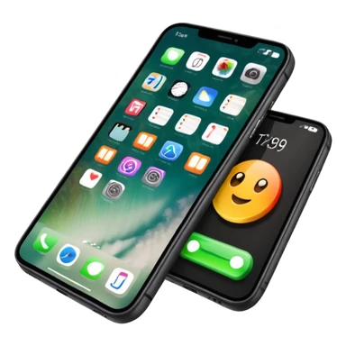 iPhone 17 Pro Max with app icons, time and battery level sticker