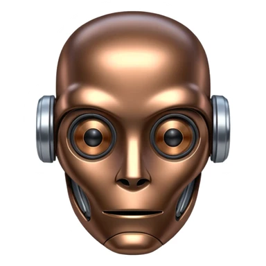 portrait photo frame with a robot head sticker