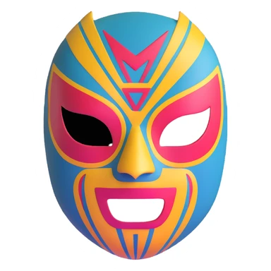 teal and orange luchador mask sticker