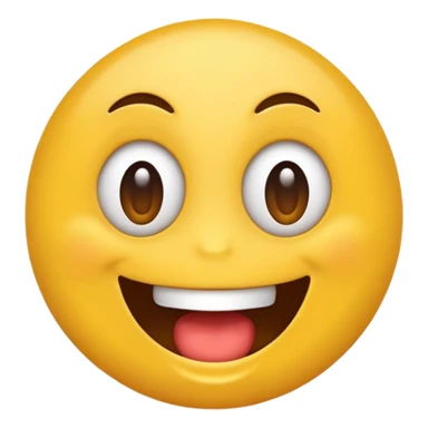 Round yellow emoji with two awesome eyes and awesome mouth sticker