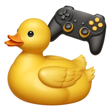 Rubber ducky playing first person shooter game sticker