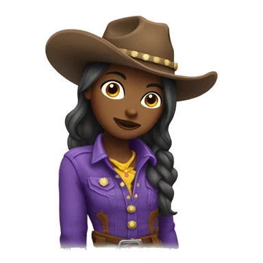 Cowboy girl in purple  sticker