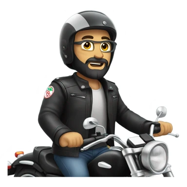 Bearded man riding a motorbike sticker