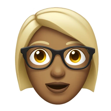 Mujer con gafas, gafas tectangulares, con coleta, morena sticker