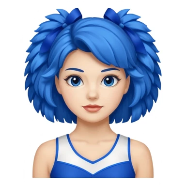give me a cheerleader with blue pom poms sticker