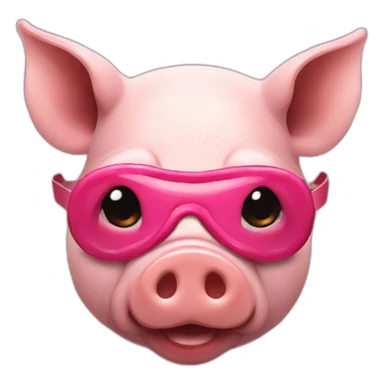 Pig with blindfold and horns sticker