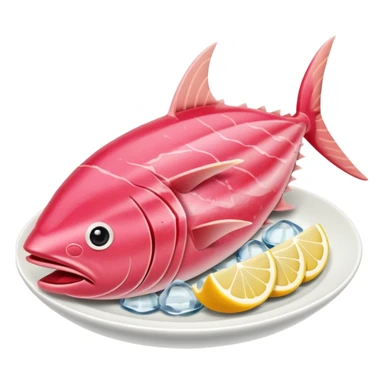 Make tuna sashimi iPhone emoji style sticker