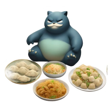 Snorlax at a Chinese buffet sticker