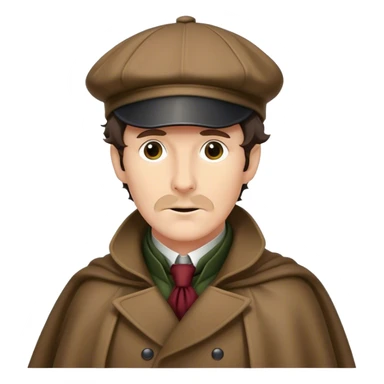 sherlock holmes wearing a deerstalker hat and an Inverness cape sticker