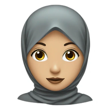 Hijab girl with a mask sticker