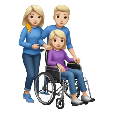 guy pushing girl in wheelchair sticker