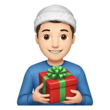 man with a gift in his hands sticker