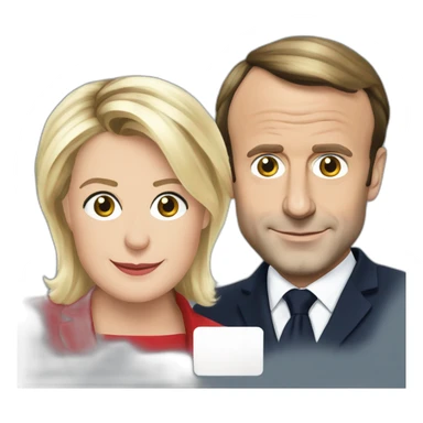 Emmanuel macron sur marine lepen sticker
