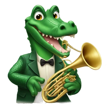 Alligator with French horn sticker