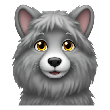 Long grey fur coat sticker