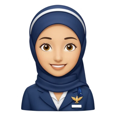 Hijabi flight attendant sticker