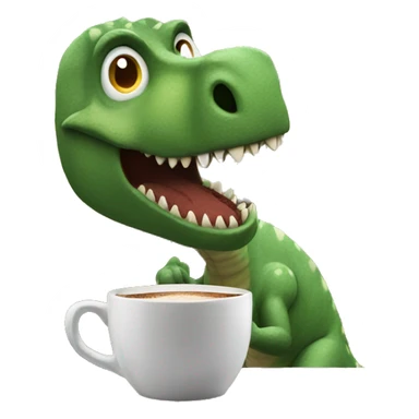 Dinosaur serving coffee sticker