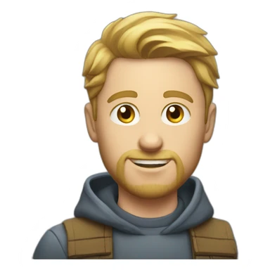 White man playing a trading card game sticker